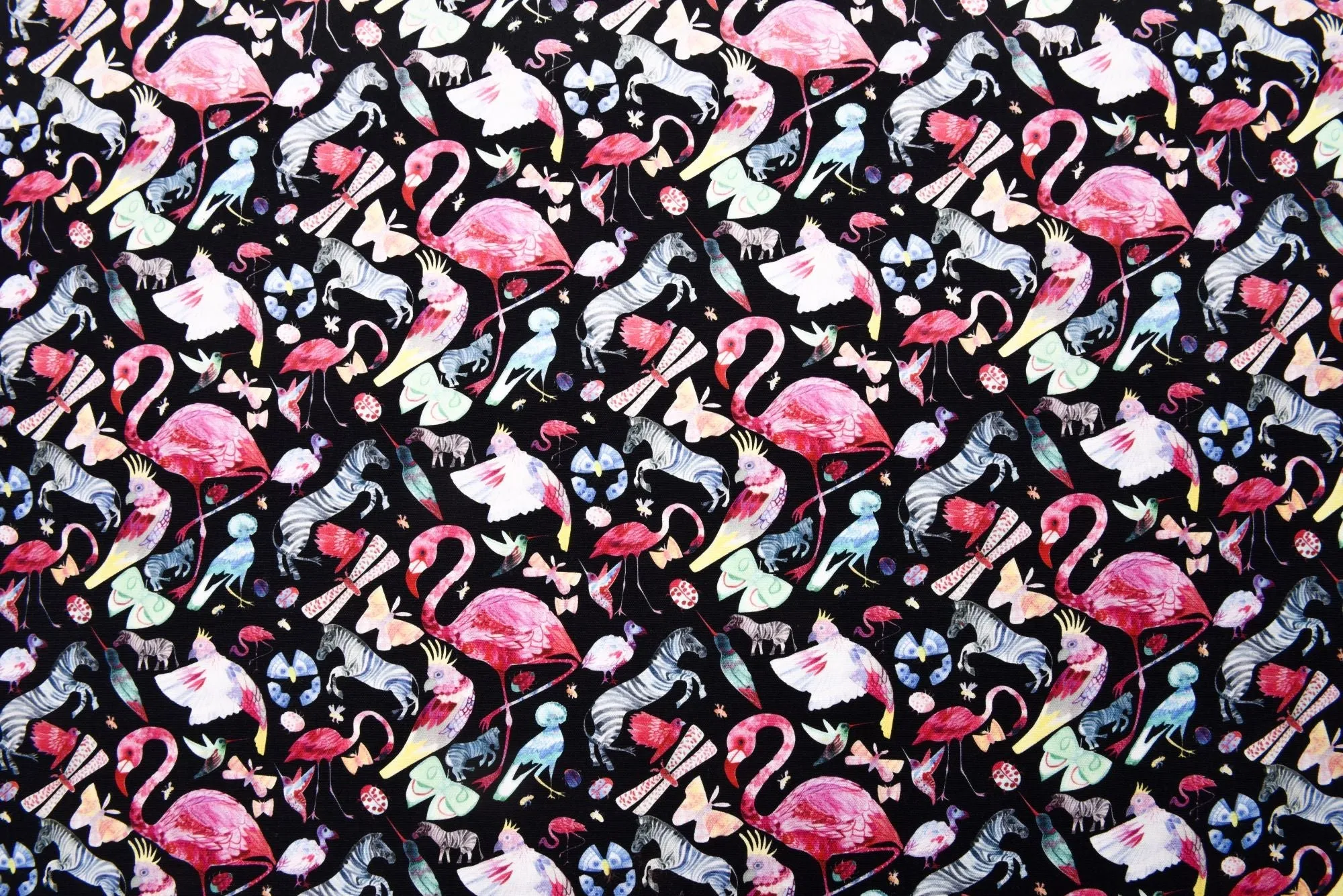 100% Cotton Half Panama Printed Fabric / Canvas printed Fabric /  Flamingo Digital Print  Fabric