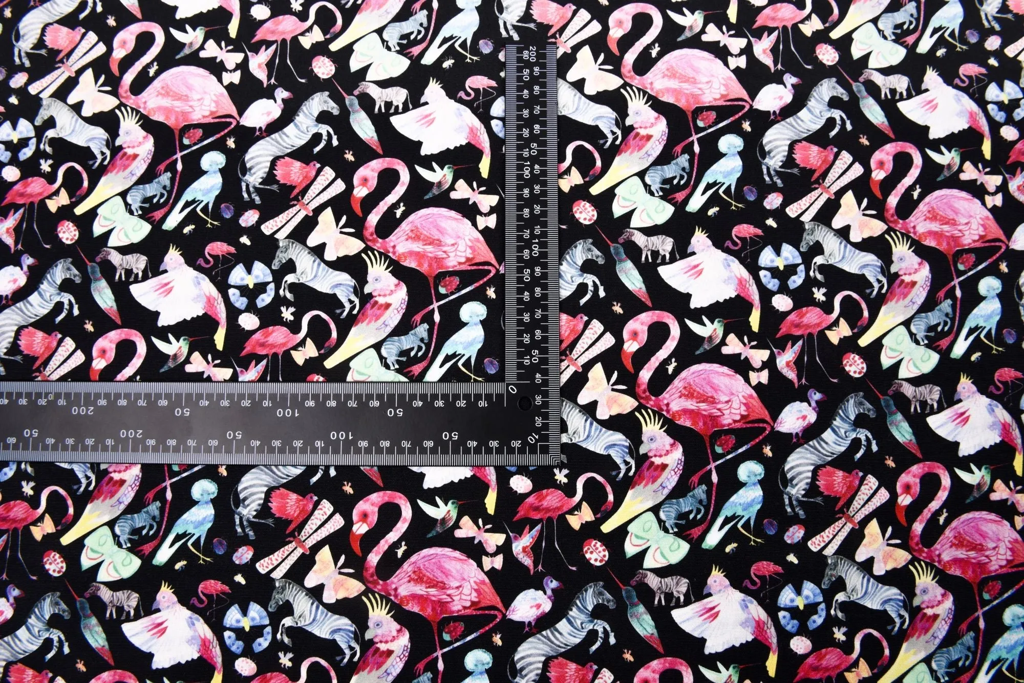 100% Cotton Half Panama Printed Fabric / Canvas printed Fabric /  Flamingo Digital Print  Fabric