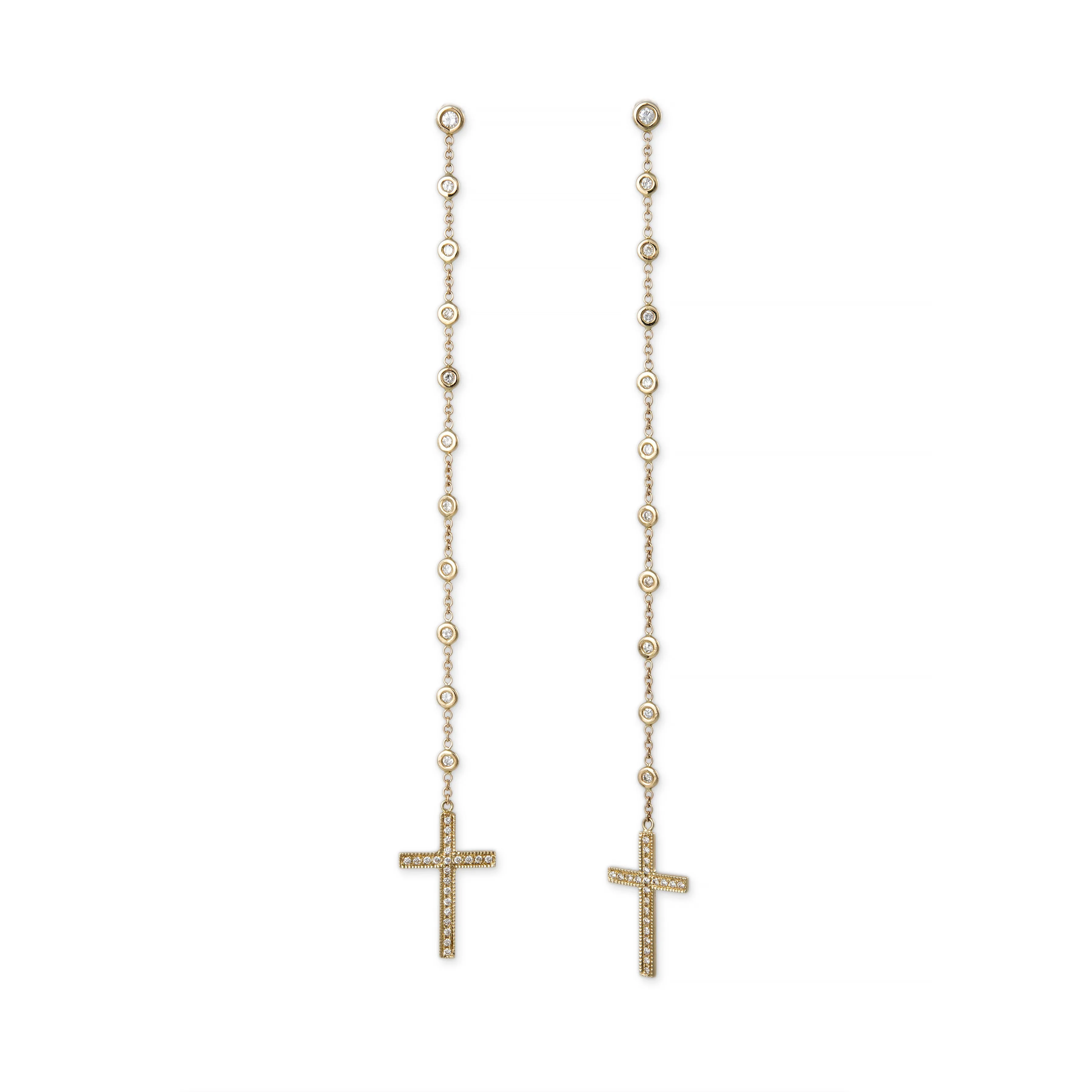 11 DIAMOND   PAVE CROSS DROP STUD