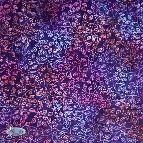 115" Batik Cotton - Violetta - Malbec  [ 43" CUT ONLY ]