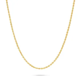 14K Solid Gold Rope Chain, 1.5mm