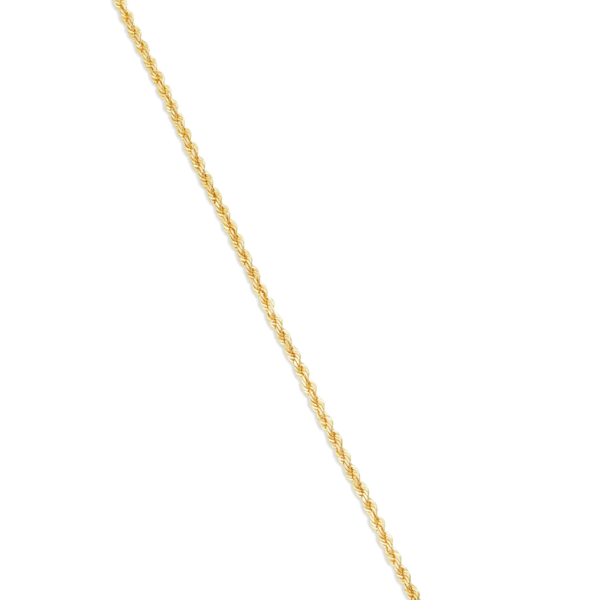 14K Solid Gold Rope Chain, 1.5mm