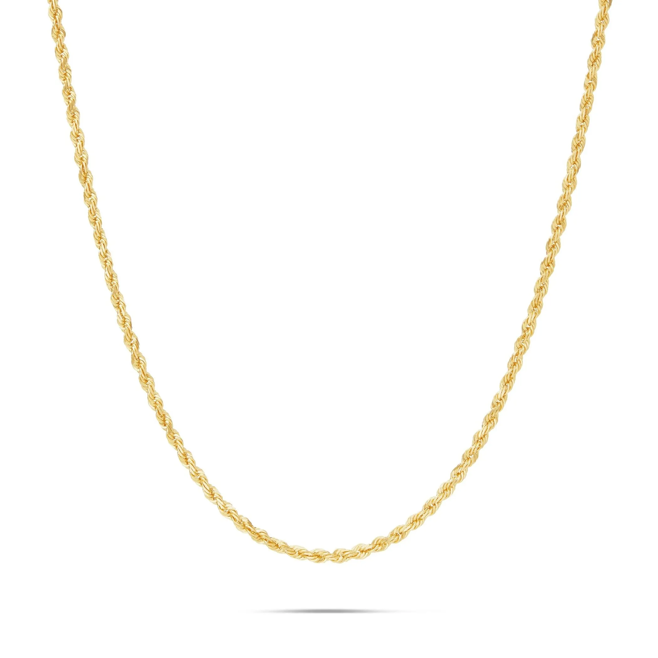 14K Solid Gold Rope Chain, 2.5mm