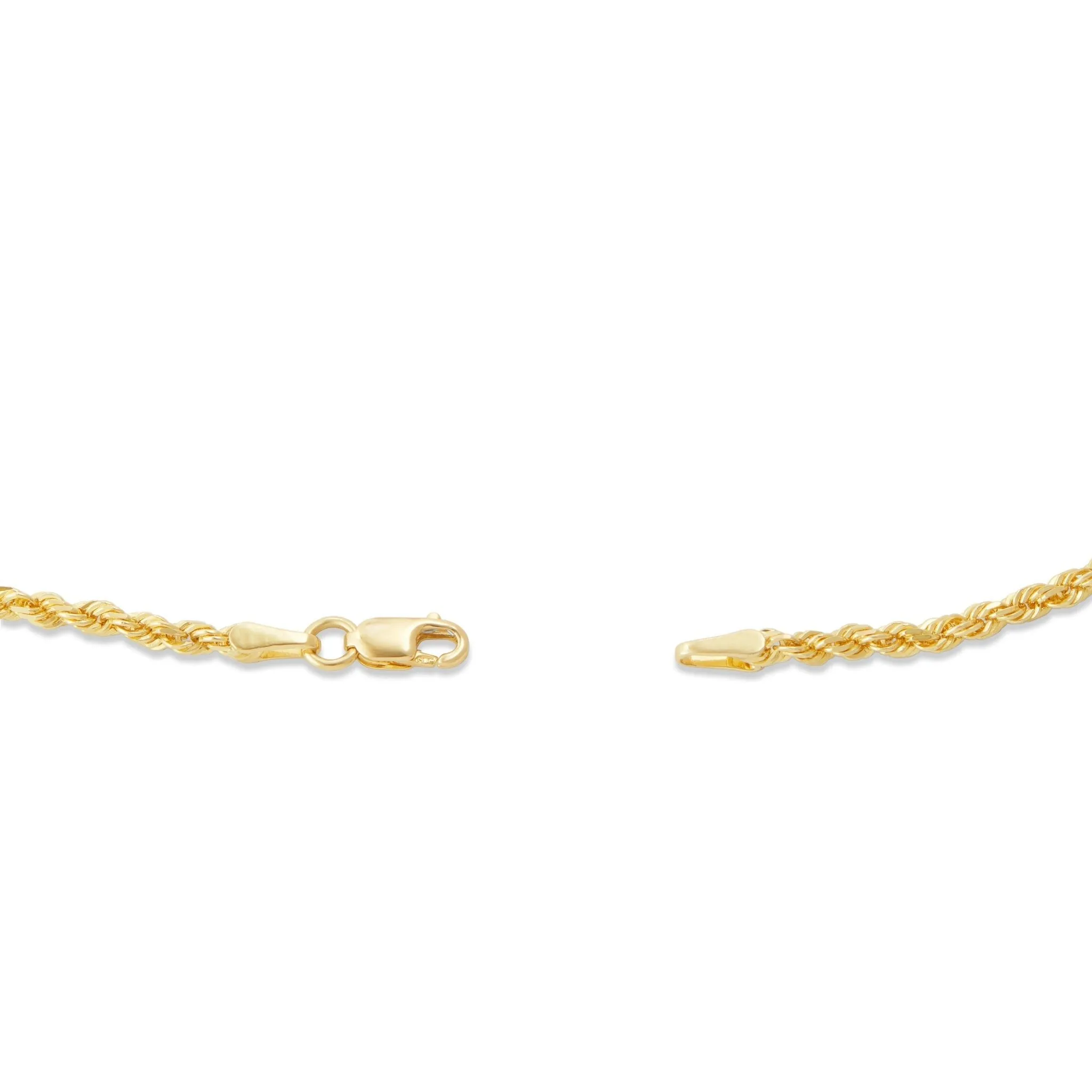 14K Solid Gold Rope Chain, 2.5mm