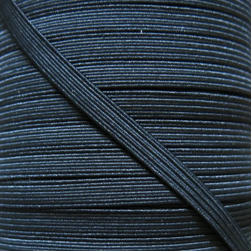 1/4" Wide Black Classic Braided Elastic Trim