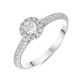 18ct White Gold Diamond Round Cluster Ring