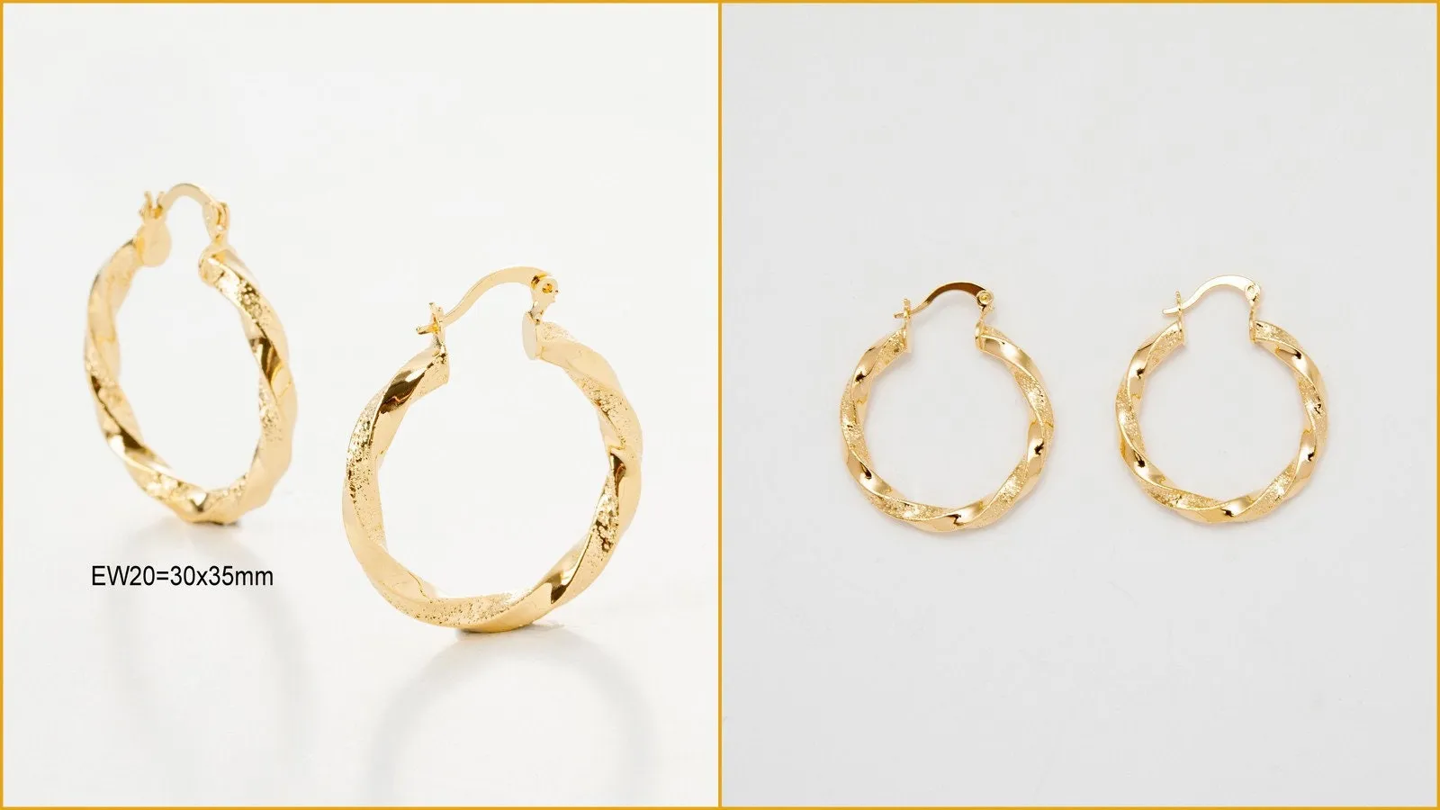 18K Gold Filled Look, Round Hoop Earrings Collection - Five Elegant Designs for Jewelry Artisans