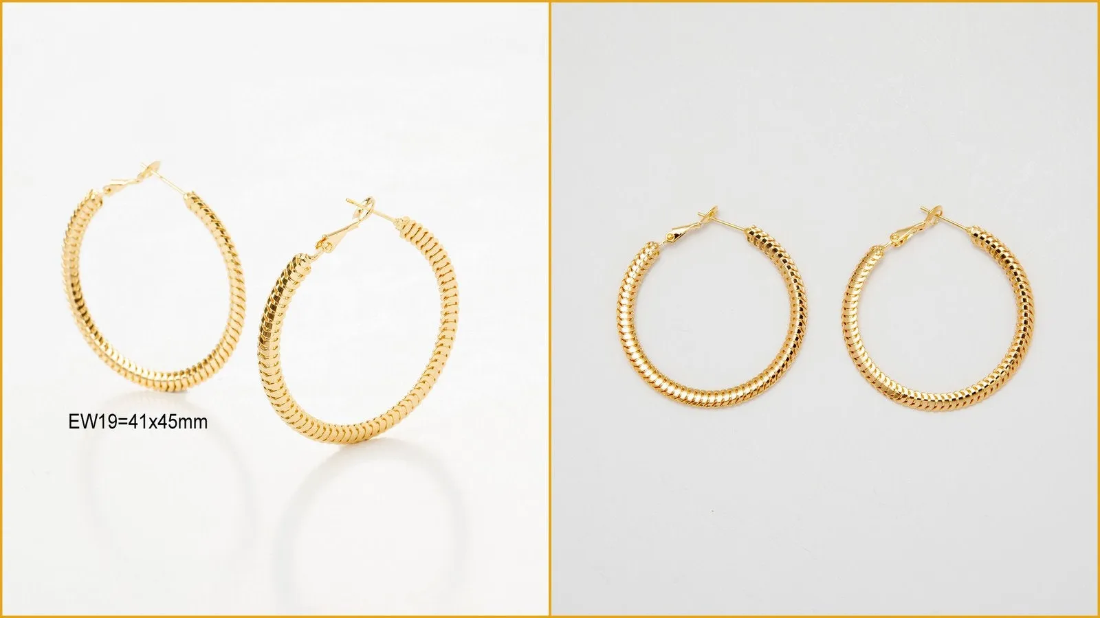 18K Gold Filled Look, Round Hoop Earrings Collection - Five Elegant Designs for Jewelry Artisans