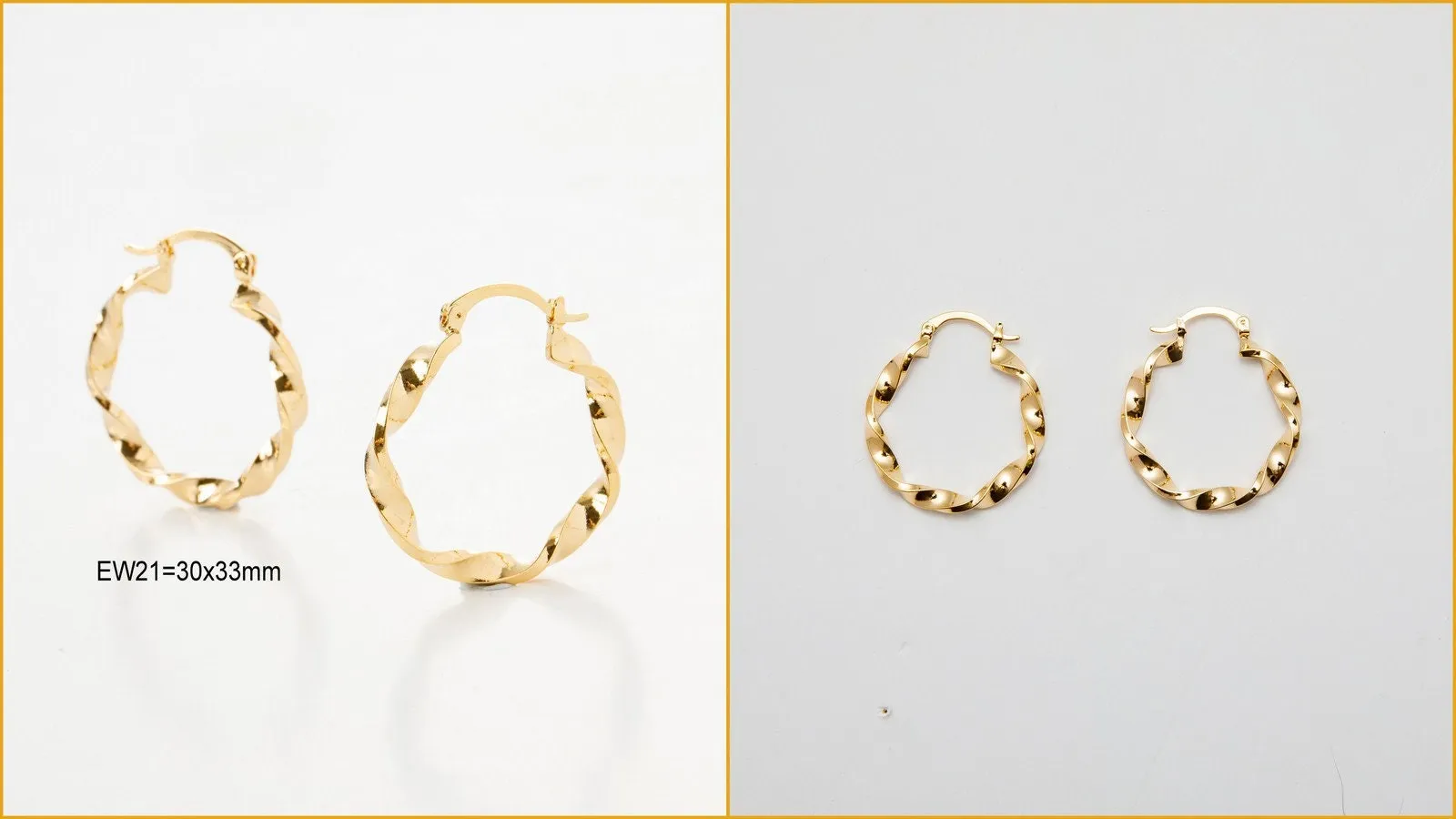 18K Gold Filled Look, Round Hoop Earrings Collection - Five Elegant Designs for Jewelry Artisans