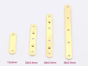 18K Gold Filled Look, Spacer Bars - Multi-Line Jewelry Connectors for Layered Creations