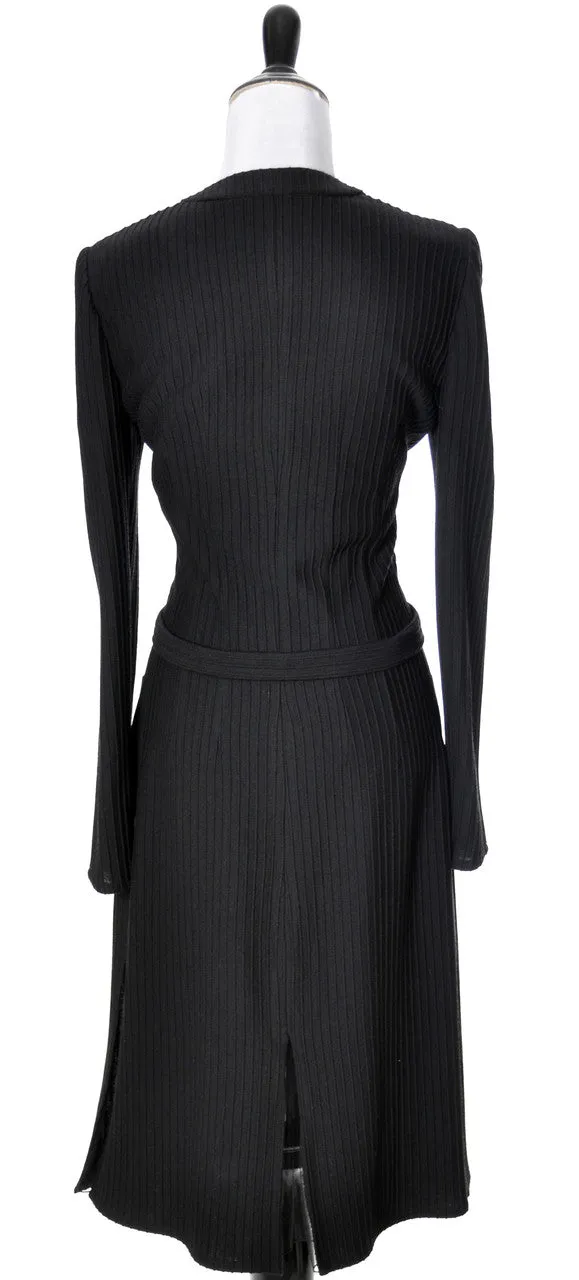 1970s Black Valentino Boutique Vintage Ribbed Knit Dress