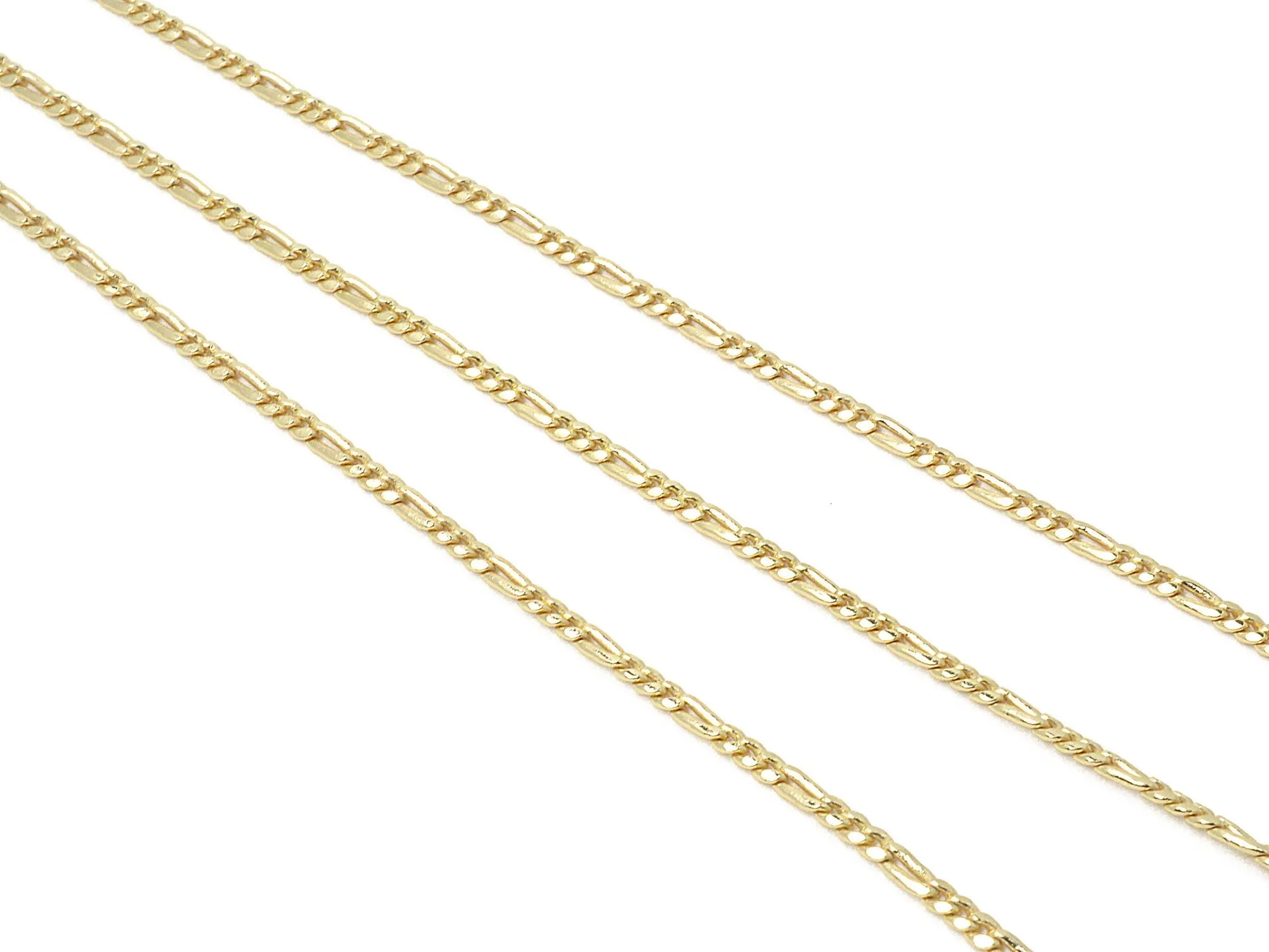 3 Feet 14K Gold Filled Look, Chain Figaro Chain Gold-Filled finding for Jewelry Making 3/3.8/5/6mm