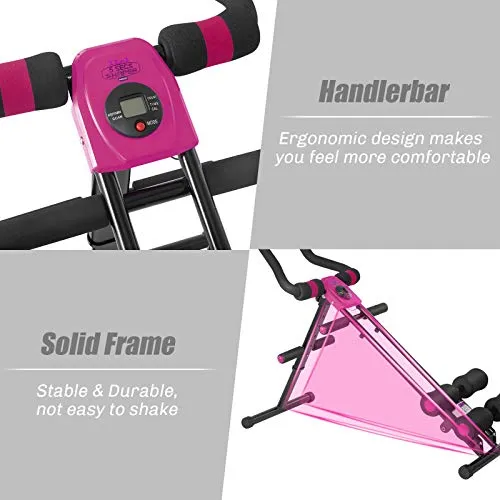 Ab Trainer Foldable Abdominal Trainer, Ab Vertical 5 Minute Shaper Waist Trainer Core Toner Ab Cruncher Fitness Machine Equipment W/ LED Counter