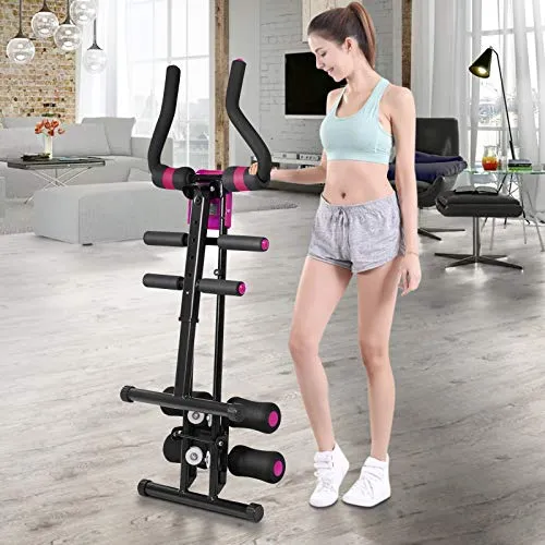 Ab Trainer Foldable Abdominal Trainer, Ab Vertical 5 Minute Shaper Waist Trainer Core Toner Ab Cruncher Fitness Machine Equipment W/ LED Counter