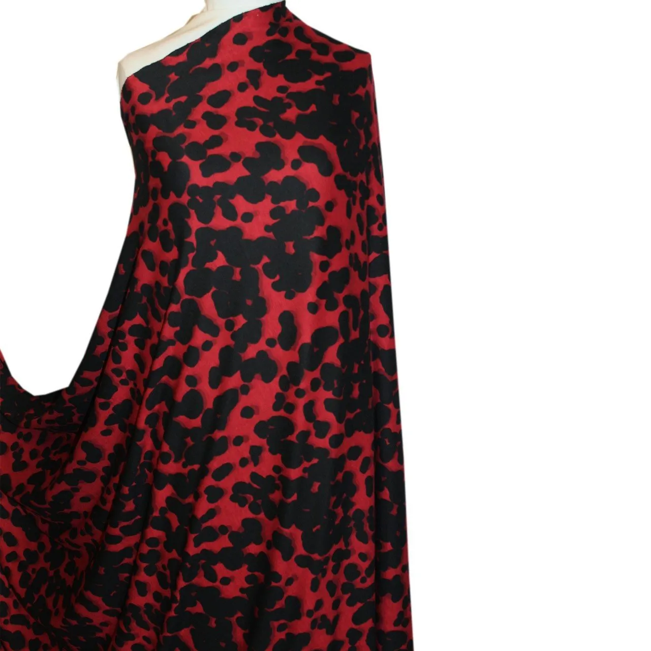 Abstract Dotted Printed Knit - Red/Black