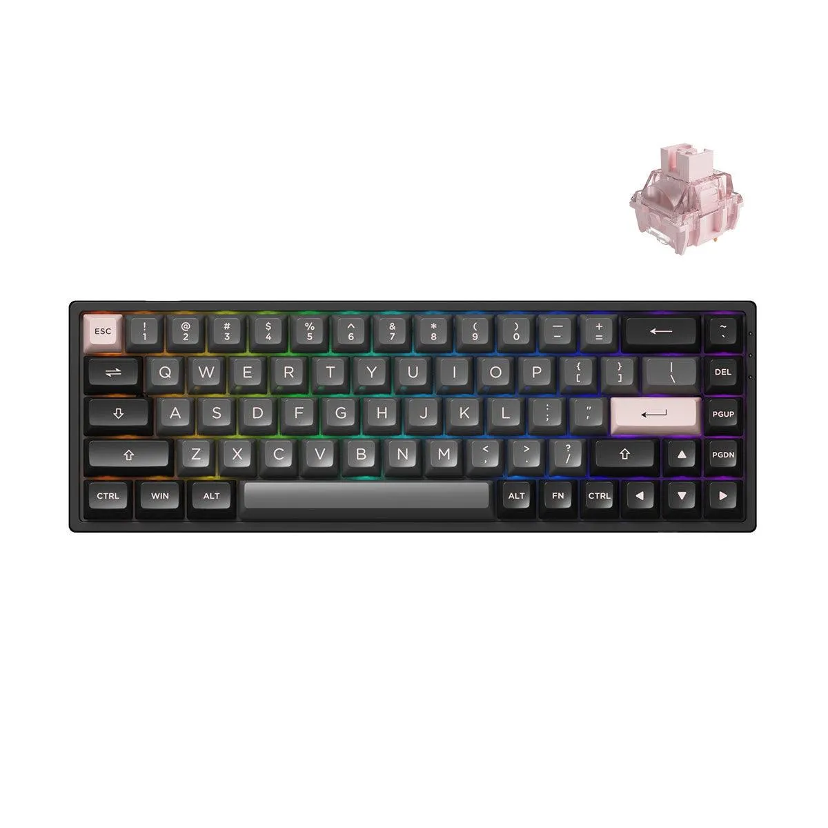 AKKO Black & Pink 3068B Plus Multi-Modes RGB Mechanical Keyboard (AKKO X TCC Princess)