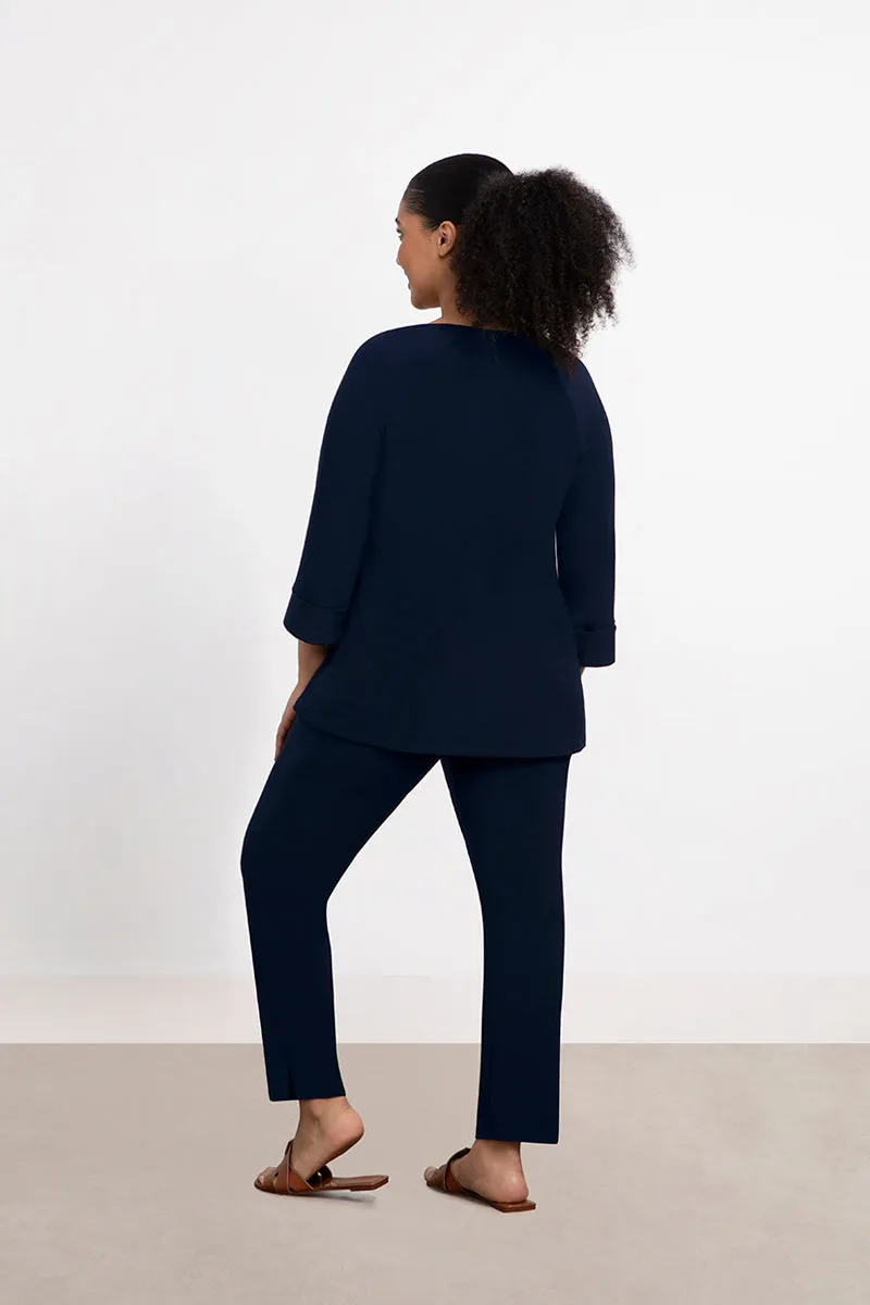 Angle Seam Raglan Top | Navy