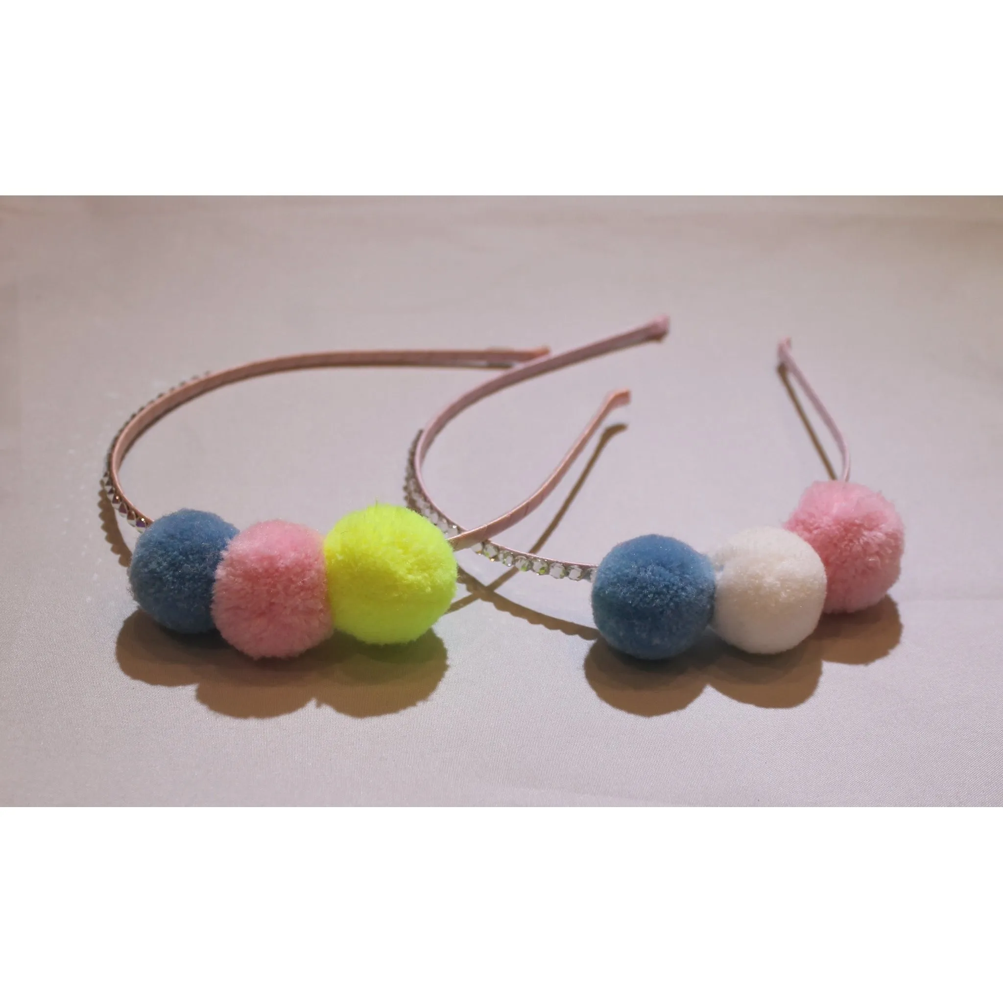 Bari Lynn Triple Pom Pom Headband