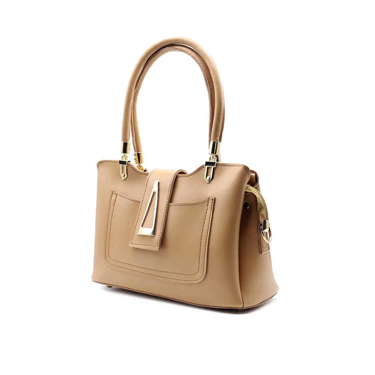 Beige Casual Hand Bag P01863