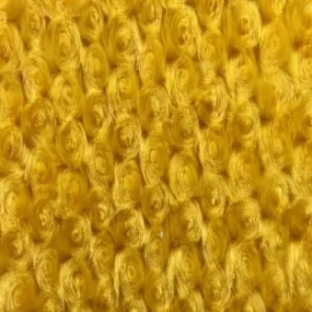 Canary Yellow Swirl Rosebud Faux Fur Fabric