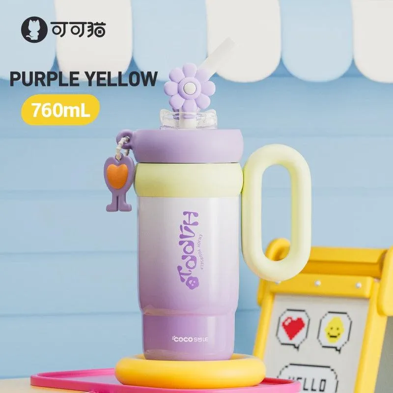 Coco Smile Rotating Flower Thermos Cup - 760ml