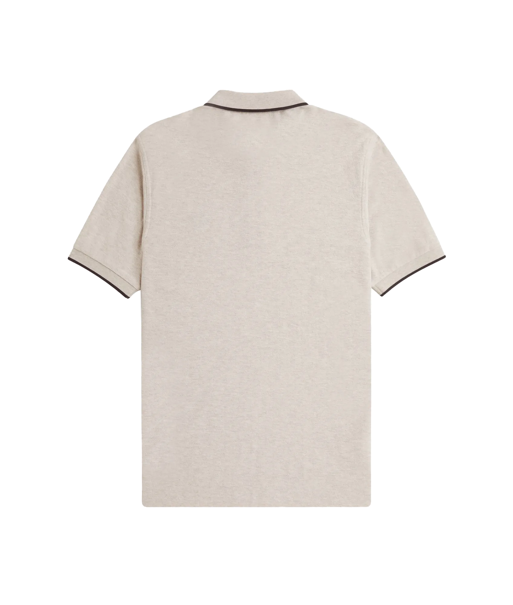 Crepe Piqué Zip Neck Polo Shirt - Cream