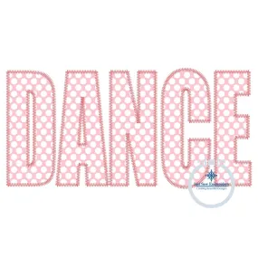 Dance Block Applique Embroidery Design Zigzag Edge Four Sizes 5x7, 8x8, 6x10, and 8x12 Hoop