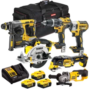 Dewalt 18V 6 Piece Power Tool Kit with 3 x 5.0Ah Battery & Charger T4TKIT-1133