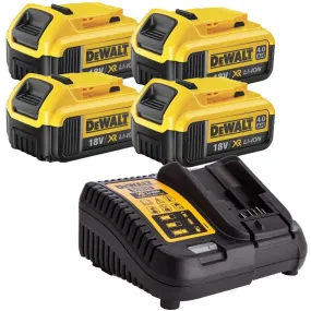 DeWalt DCB182X4 18v 4.0Ah Battery Pack of 4    Multi Voltage Charger