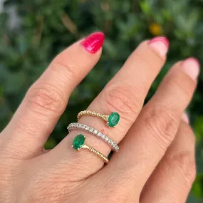 Emerald and Diamond Wrap Ring