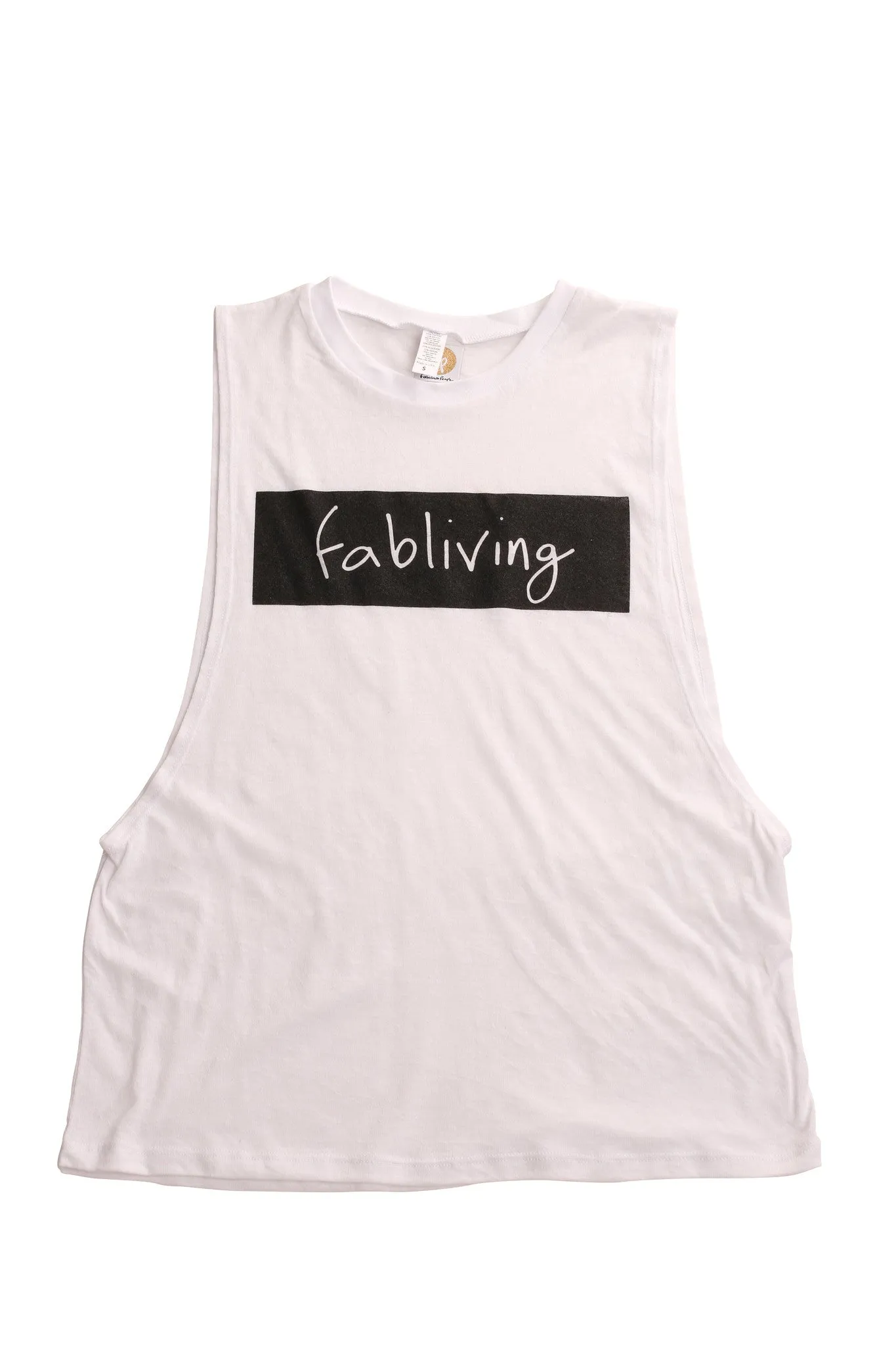 fabliving block muscle tee (white/black)