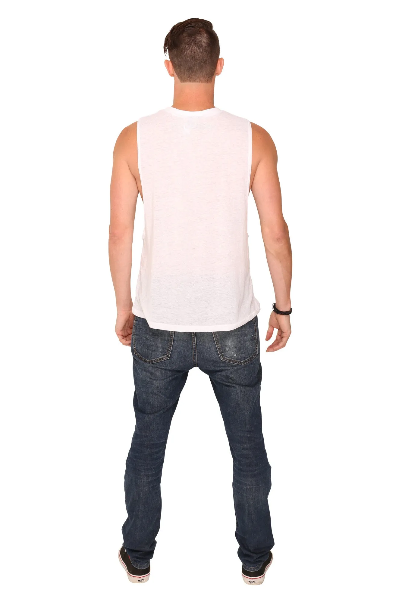 fabliving block muscle tee (white/black)