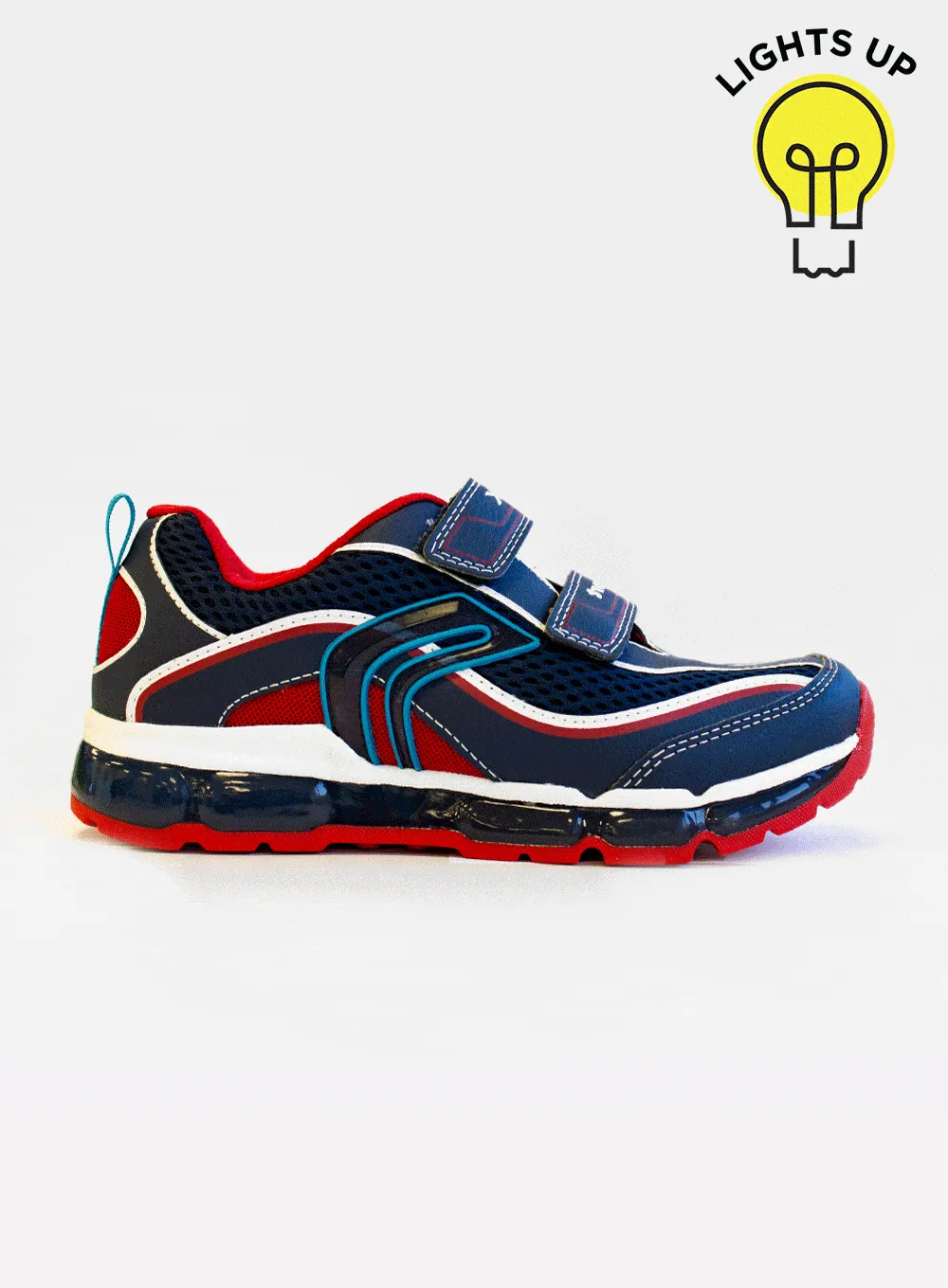 Geox Android Light-Up Trainers in Red/Blue