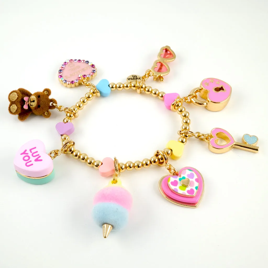 Gold Heart Key Charm