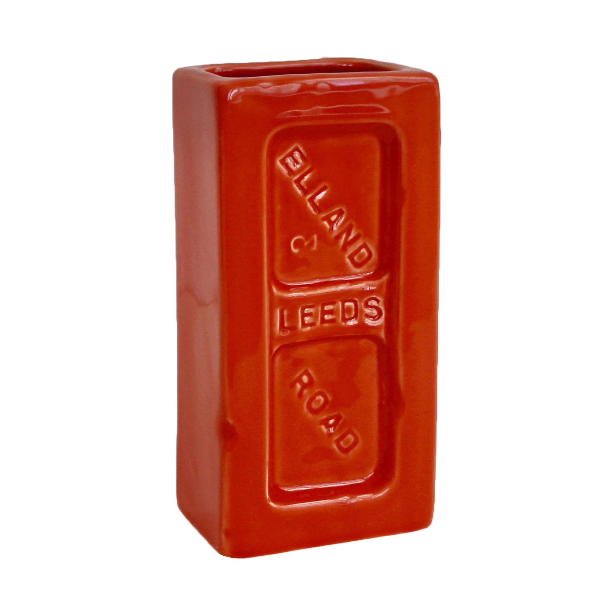 Leeds Orange Brick Vase