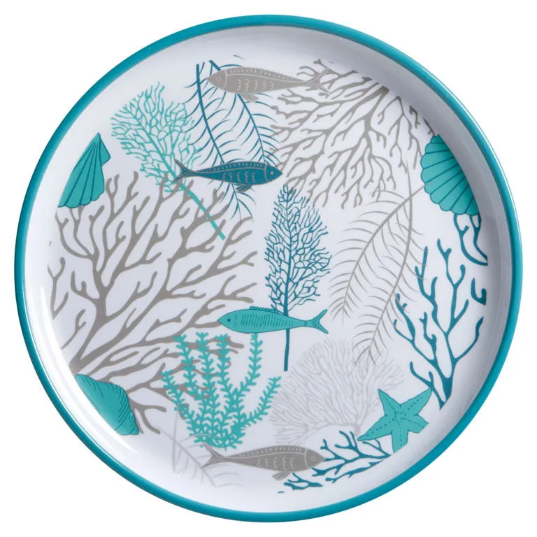 MELAMINE NON-SLIP DINNER PLATE COASTAL, SET 6 U.