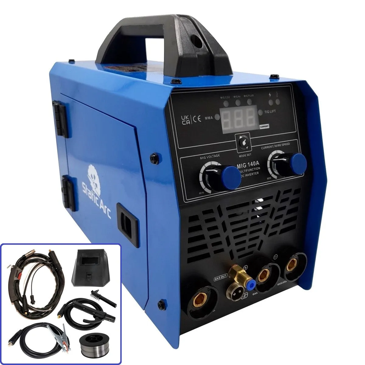 MIG 140A Inverter DC Welder 3in1 MMA TIG LIFT Gas Gasless ARC Welding Kit