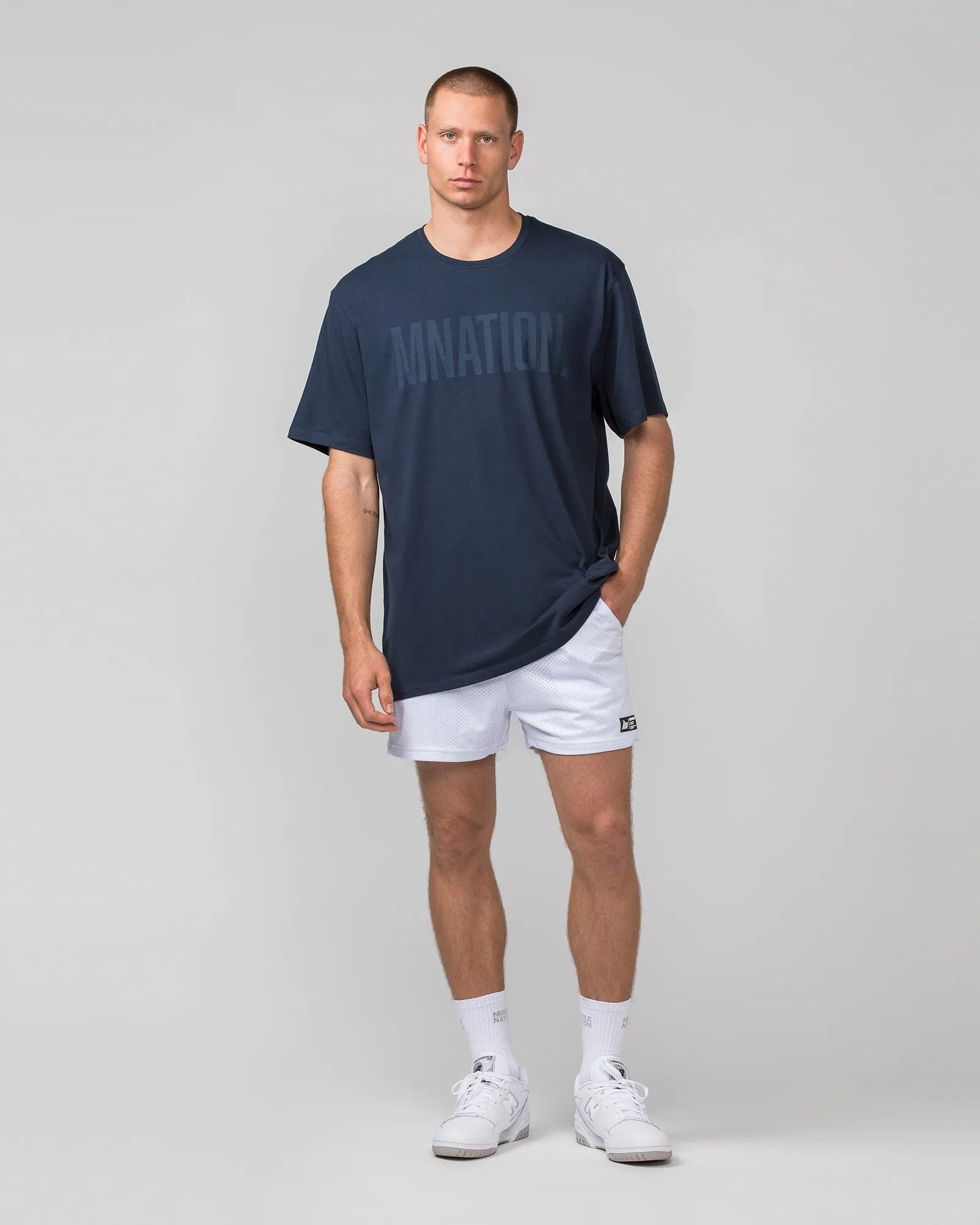 Muscle Nation | Oversized Tonal Tee - Midnight