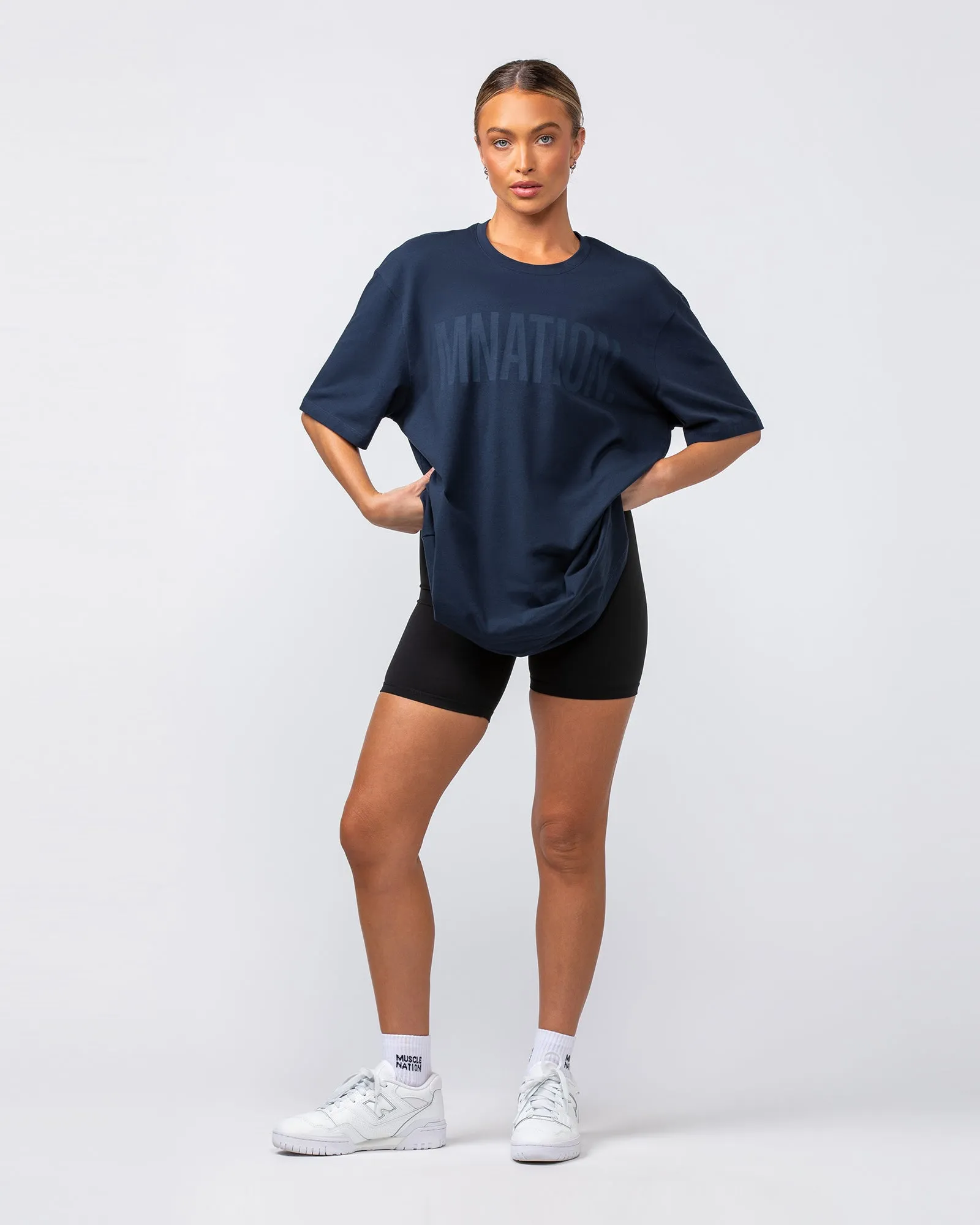 Muscle Nation | Oversized Tonal Tee - Midnight