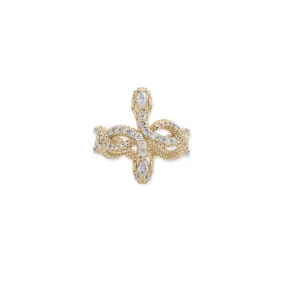 PAVE   MARQUISE DIAMOND DOUBLE SNAKE HEAD INFINITY RING