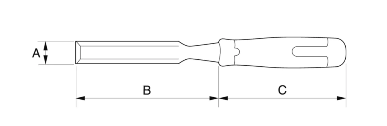 Sandvik 423 Woodworking Chisels with Black Polypropylene Handle 6mm