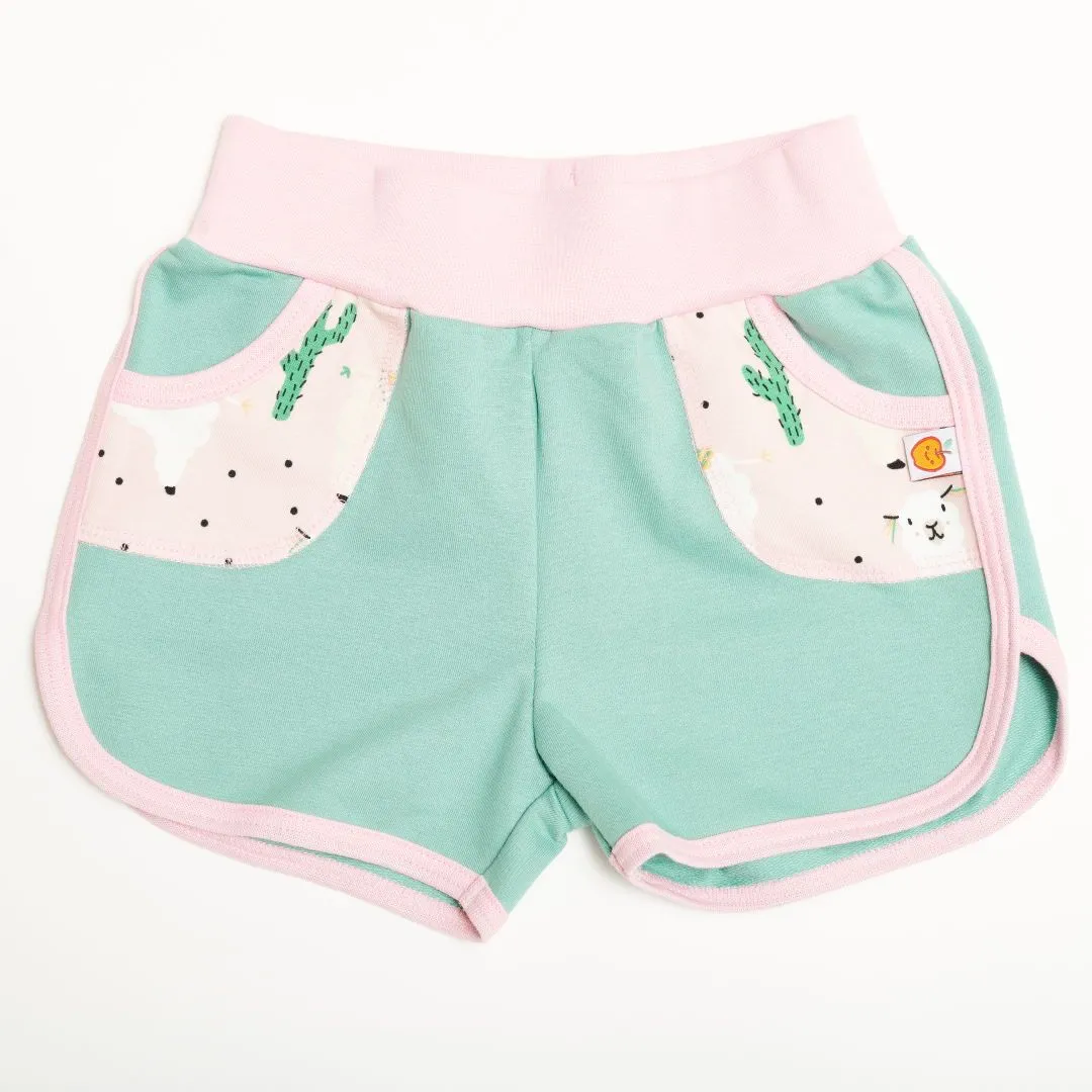 Shorts "Summersweat Mint Green/Alpakas Pink"