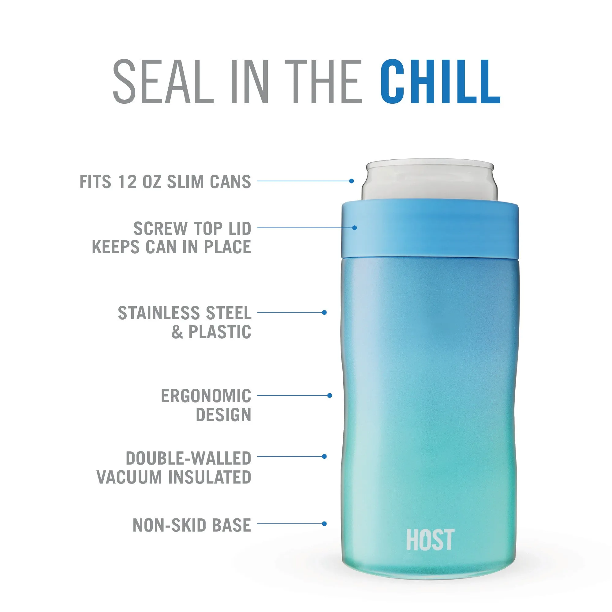 Stay-Chill Slim Can Cooler in Lagoon