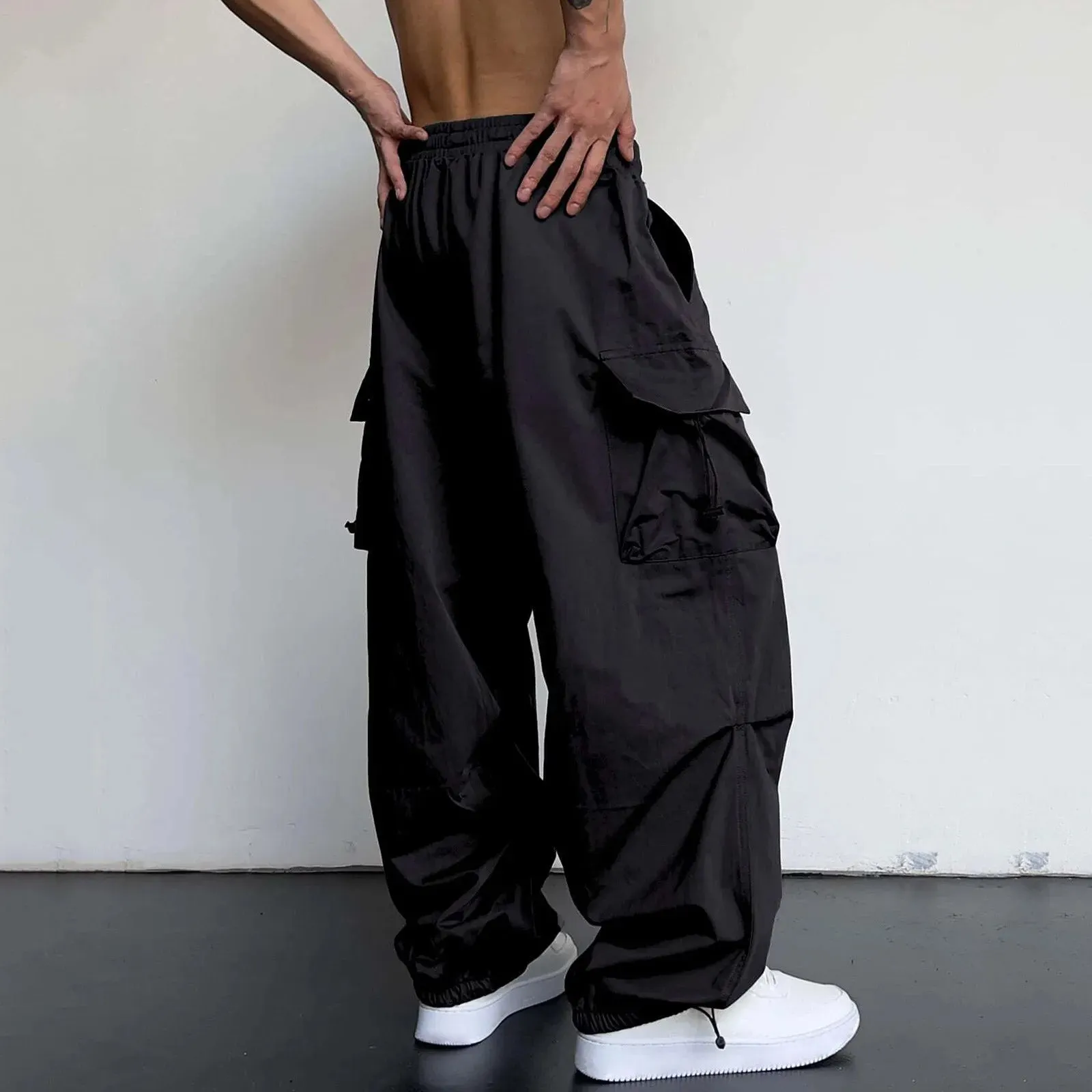 Threebooy Y2k Men's Cargo Pants Multi Pocket Male Hiphop Overalls High Street Casual Trousers 2024 Spring Summer New Pants Streetwear