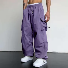 Threebooy Y2k Men's Cargo Pants Multi Pocket Male Hiphop Overalls High Street Casual Trousers 2024 Spring Summer New Pants Streetwear