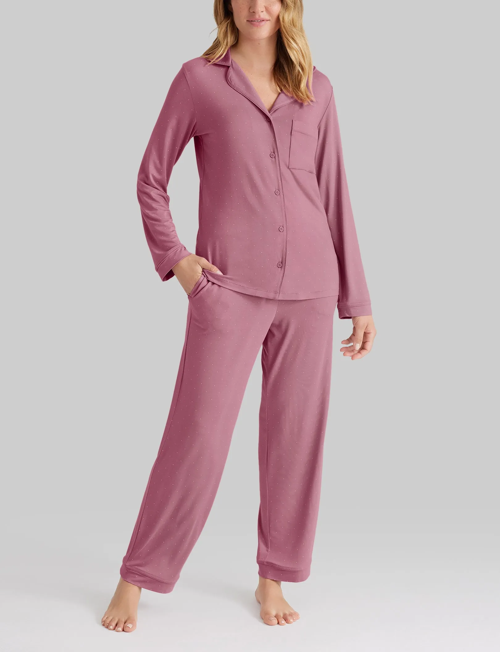 Women's Downtime Long Sleeve Pajama Top & Pant Set