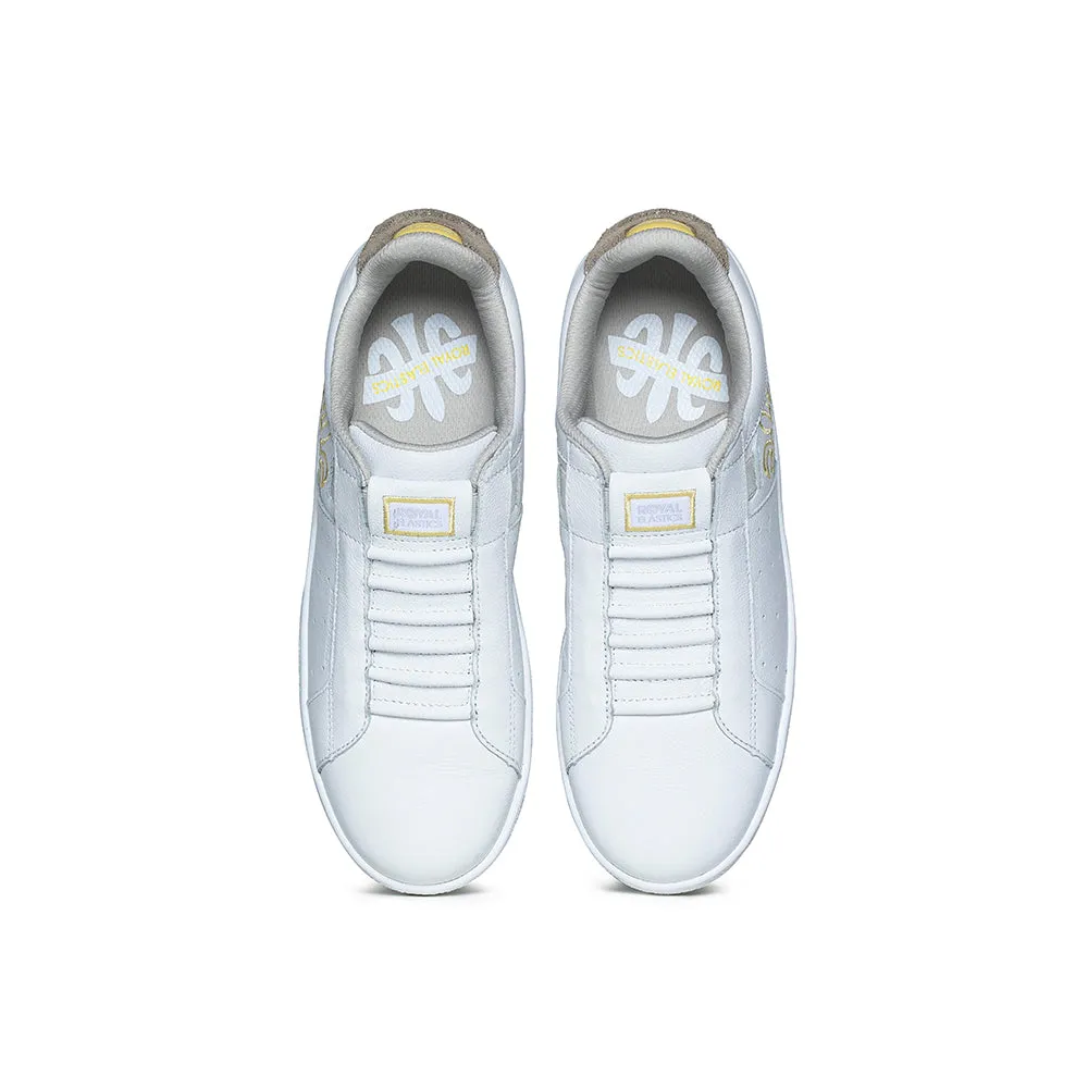 Women's Icon Genesis White Yellow Glitter Leather Sneakers 91901-300