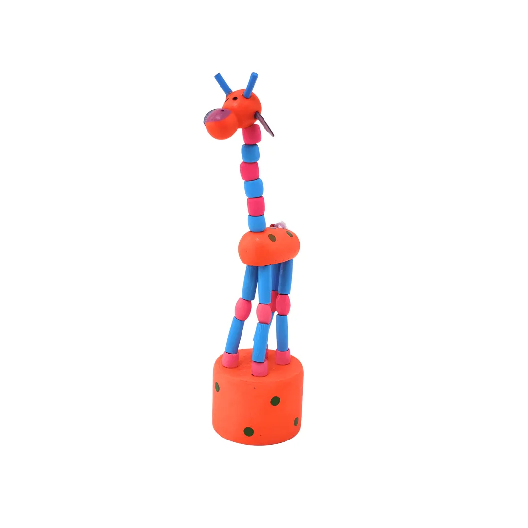 Wooden Handcrafted Dancing Giraffe Toy for Kids Spring Giraffe Toy