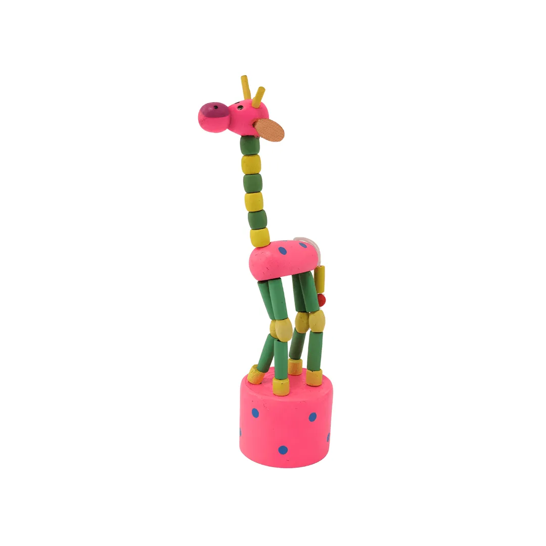 Wooden Handcrafted Dancing Giraffe Toy for Kids Spring Giraffe Toy