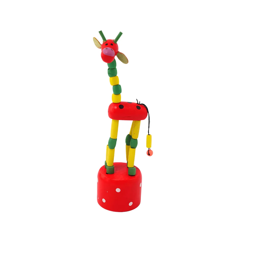 Wooden Handcrafted Dancing Giraffe Toy for Kids Spring Giraffe Toy